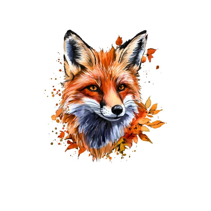 Autumn Watercolor Fox