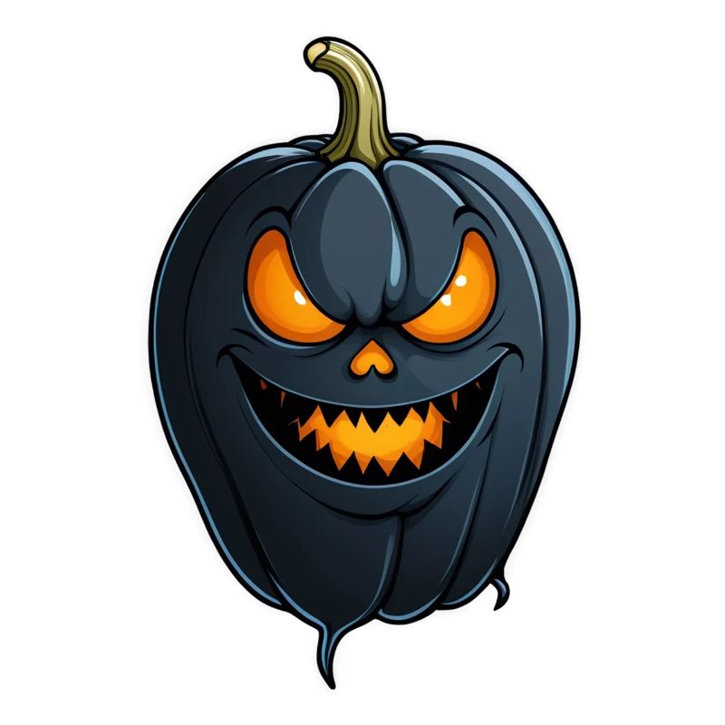 Dark creepy pumpkin head
