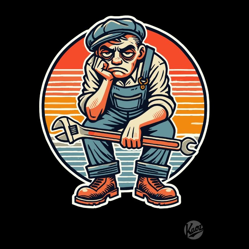 Bored worker, craftsman