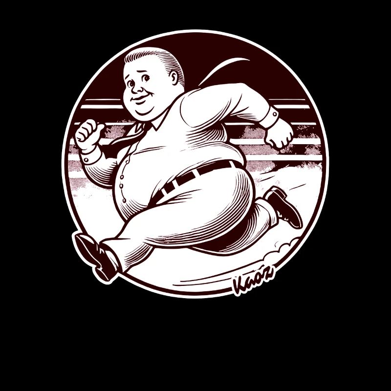 Chubby retro homme en train de courir