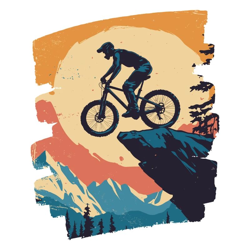 Mountain bikers Downhill Mountains Cycling