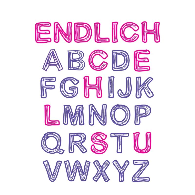 ENDLICH SCHULE Buchstaben ABC Outfit Schüler