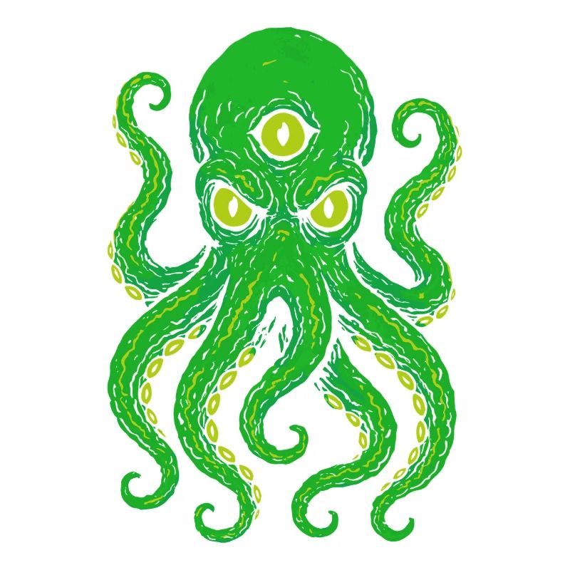 Tentacle Octopus with Third Eye Neon