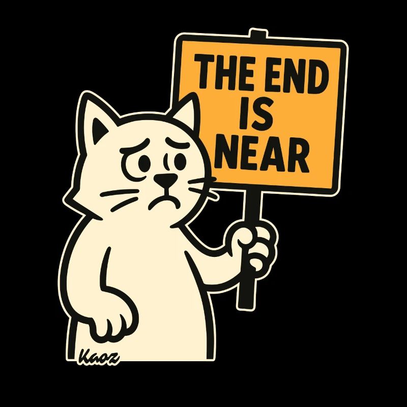 Chat triste avec « La fin est proche »