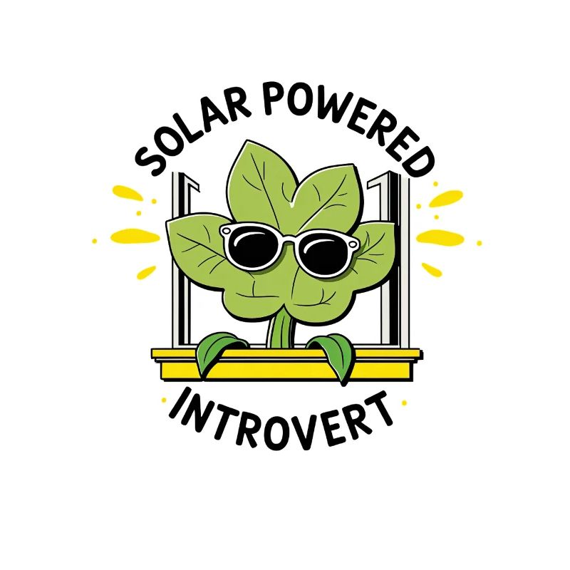 Introverti à énergie solaire – Blague sur les plantes