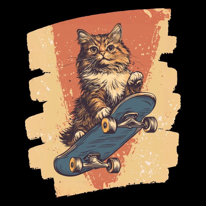 Chat de planche à roulettes