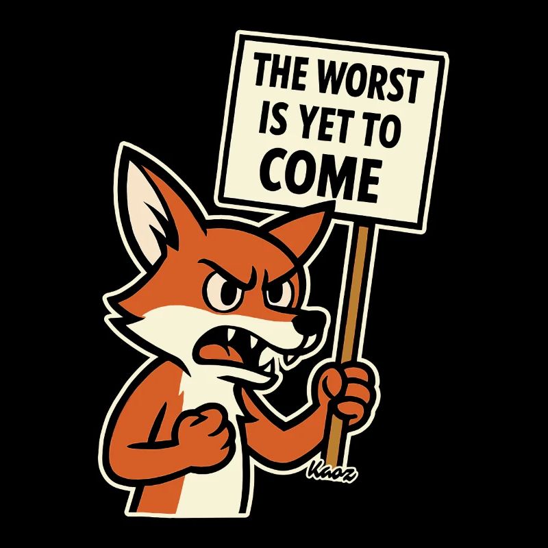 Wütender Fuchs protestiert und warnt