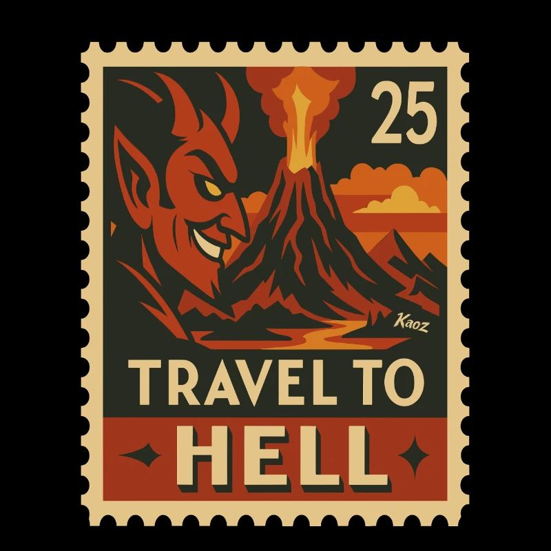Devilish Journey to Hell as a stamp