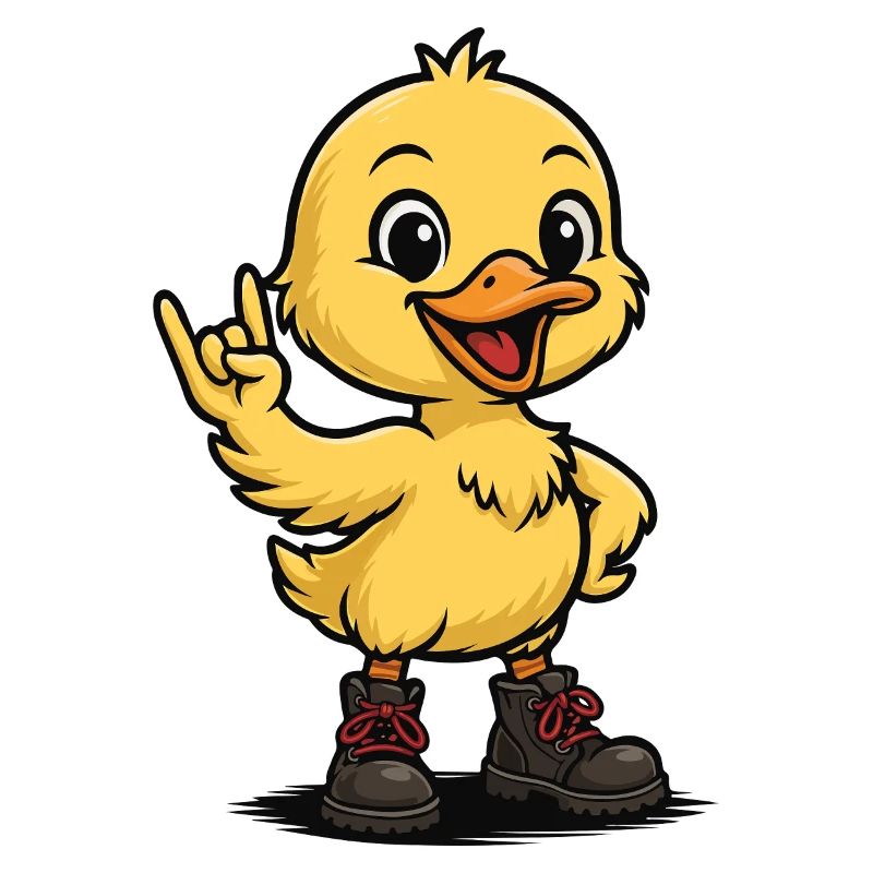 Bébé canard à bascule avec des bottes