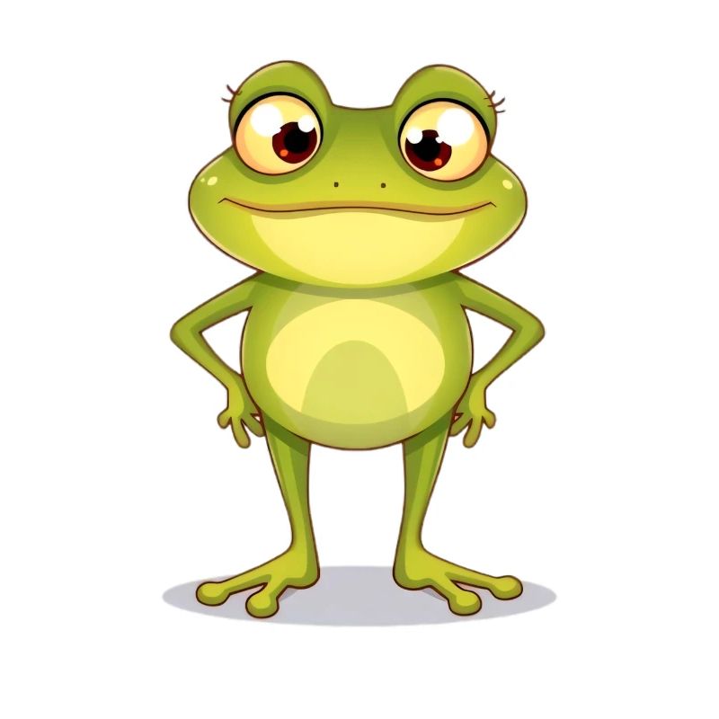 Charming frog with friendly look