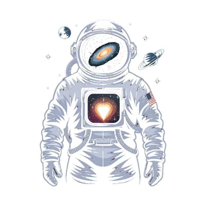Conception d’astronaute de cœur de l’espace