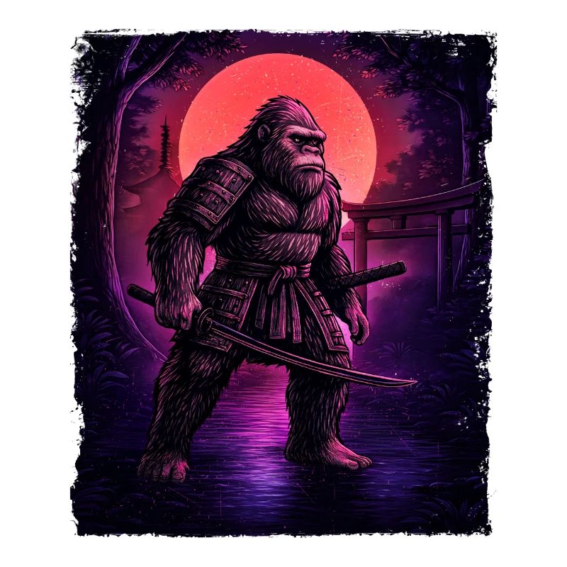 Samurai Bigfoot Cryptid Sasquatch Yeti Hunter