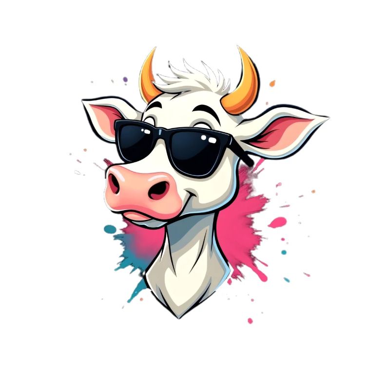 Se détendre avec des lunettes de soleil vache
