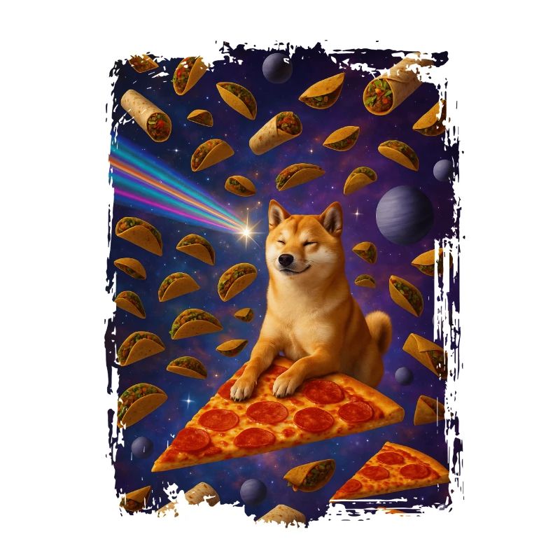 Space cat pizza with nacho sky