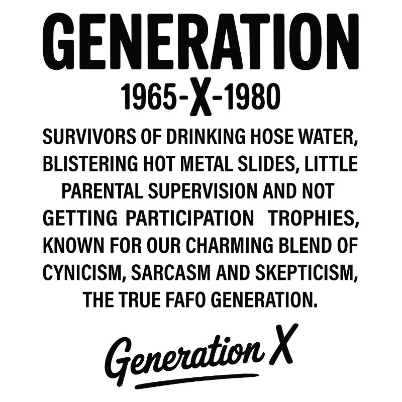Retro-Textdesign der Generation X