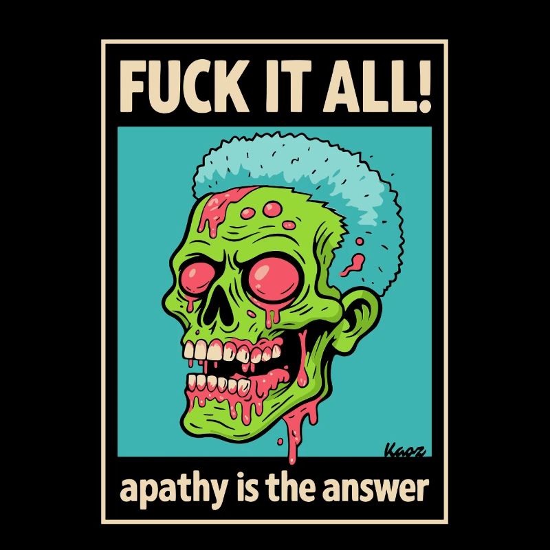 Crâne de zombie avec déclaration audacieuse