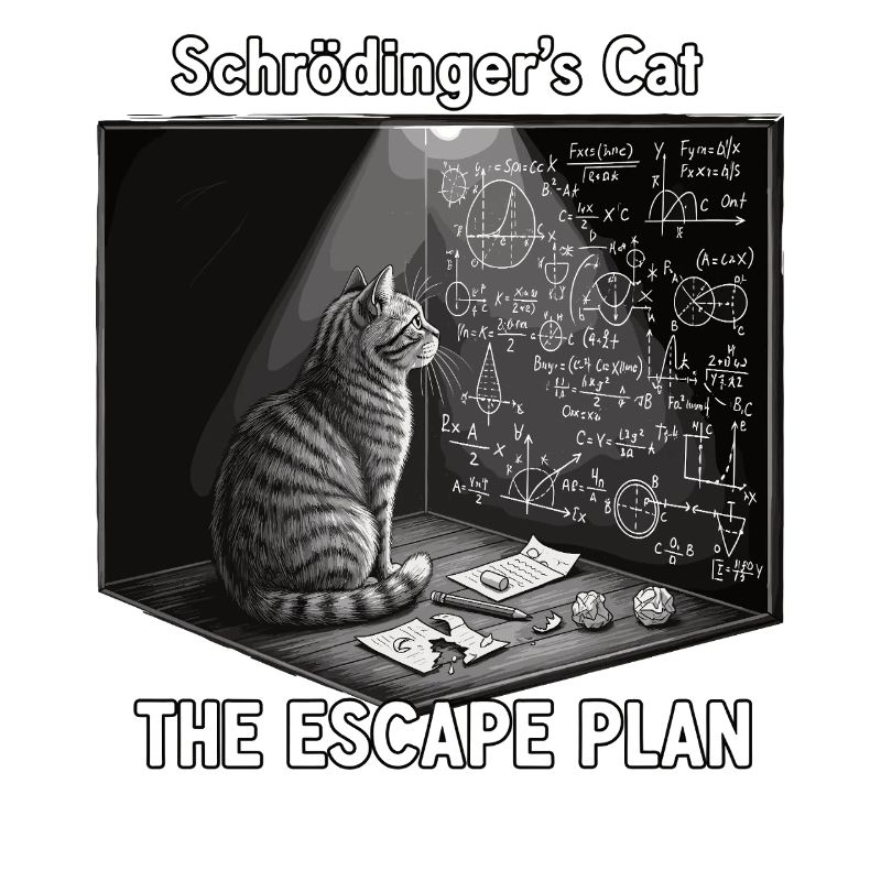 Le chat de Schrödinger avec un plan d'évasion