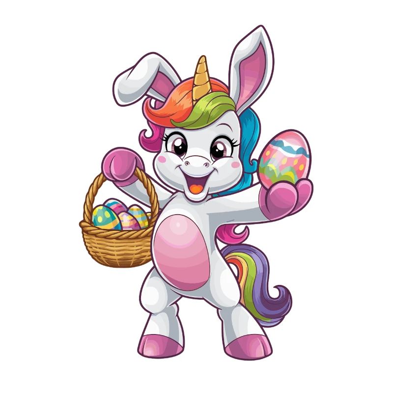 Happy Unicorn Easter Egg Hunt Adventure