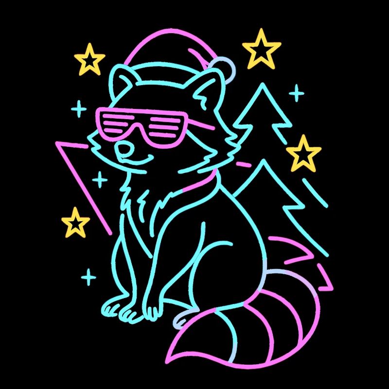 Conception de Noël de raton laveur cool