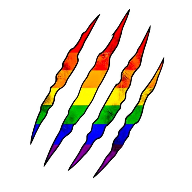 Pride Claw Rainbow Statement Scratch Trace