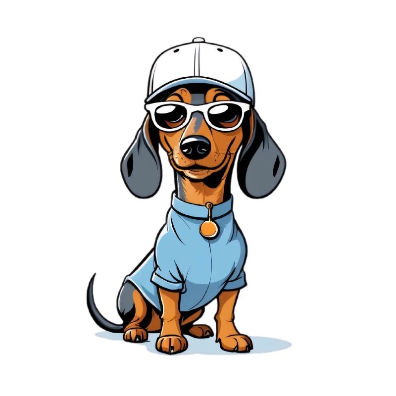 Sweat à capuche teckel avec lunettes de soleil