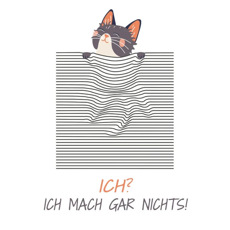 Neugierige Katze – Lustiger 3D-Linien-Effekt
