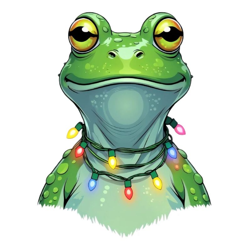 Lichterfrosch mit Weihnachtskette