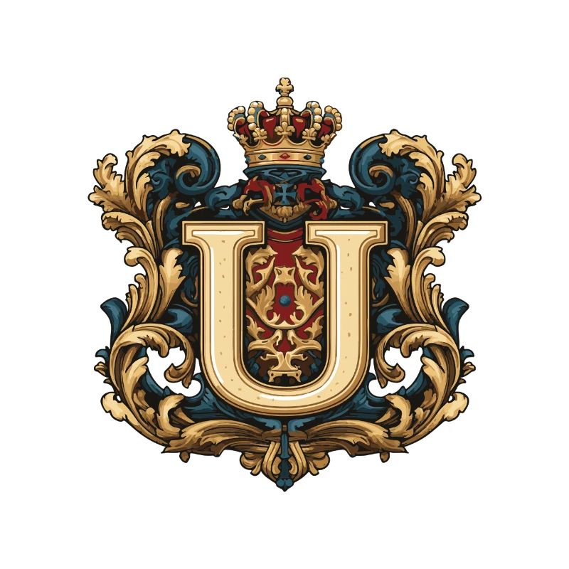 U Letter Name Crown