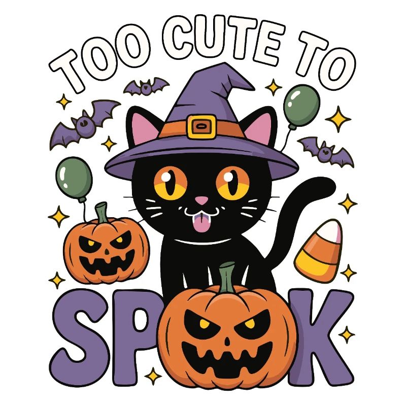 Trop mignon pour être effrayé - Chat sorcière mignon