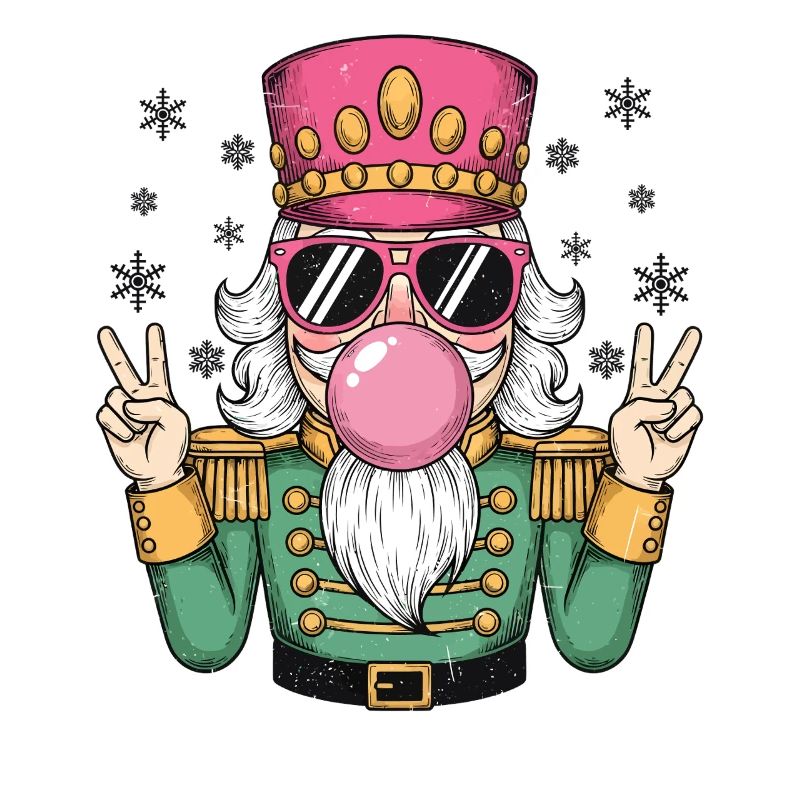 Nutcracker blows chewing gum