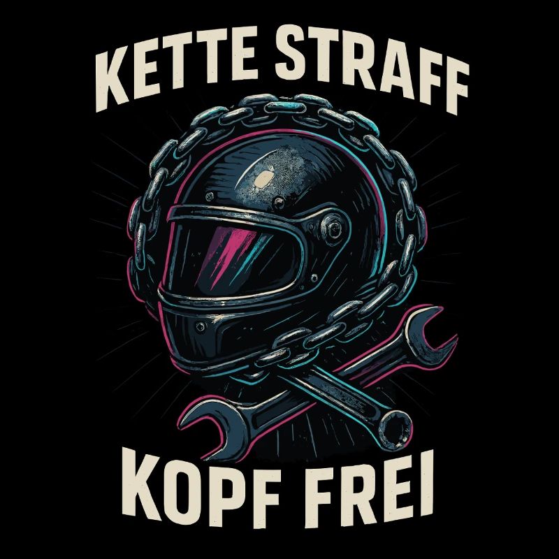 Kette straff Kopf frei Biker Shirt Motorrad