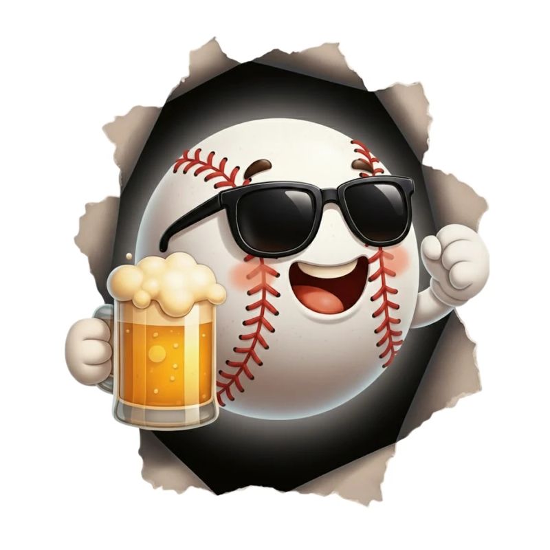 Baseball Spaß-Maske mit Bierglas