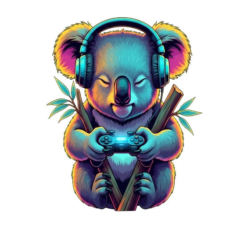 Koala Gaming Tier Videospiele Lustiger Koala