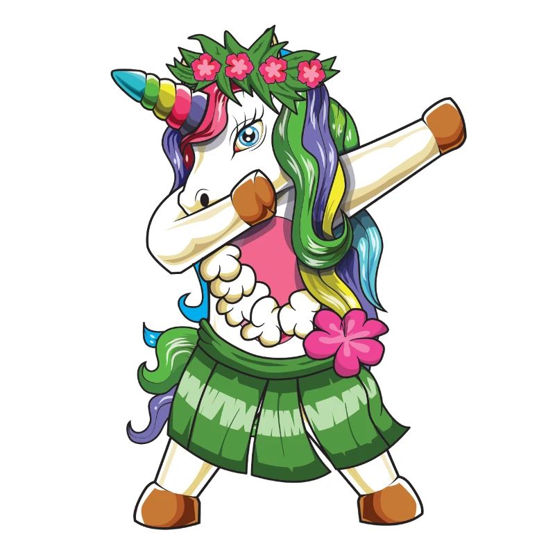 Dab de la danseuse de hula licorne hawaïenne