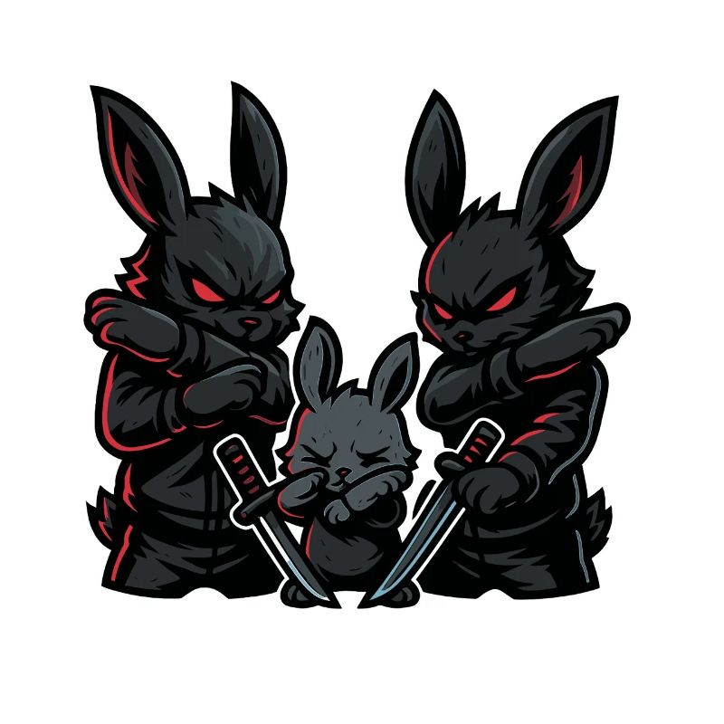 Ninja Dabbing, Lapin avec des katanas