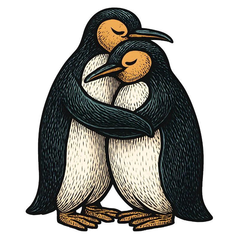 Two-Way Penguins Hug