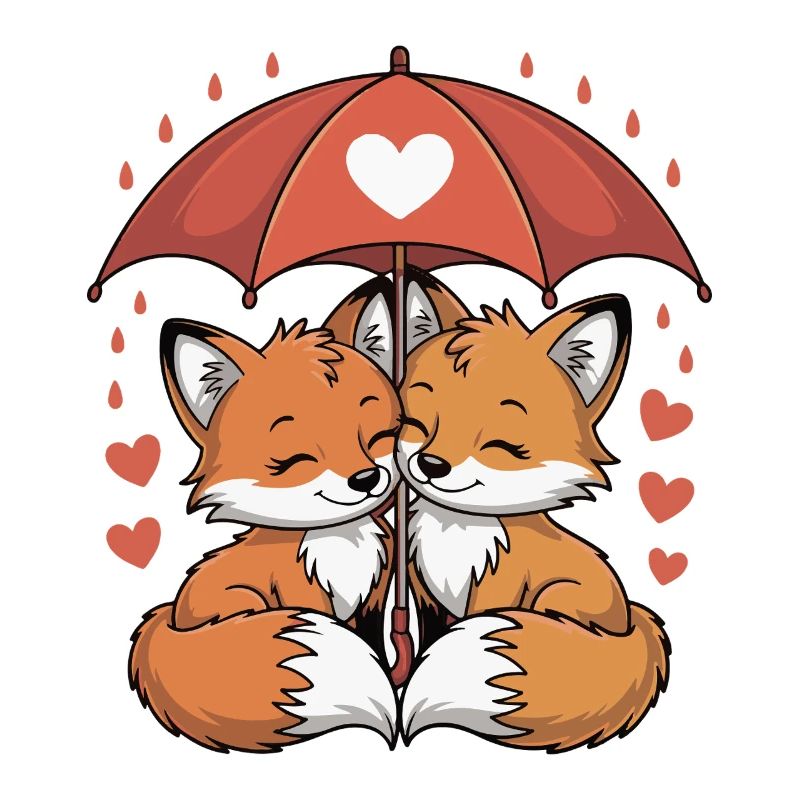 Fuchs Comic Paar Liebe