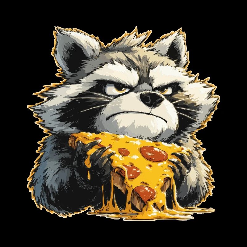 Grimace de raton laveur pizza