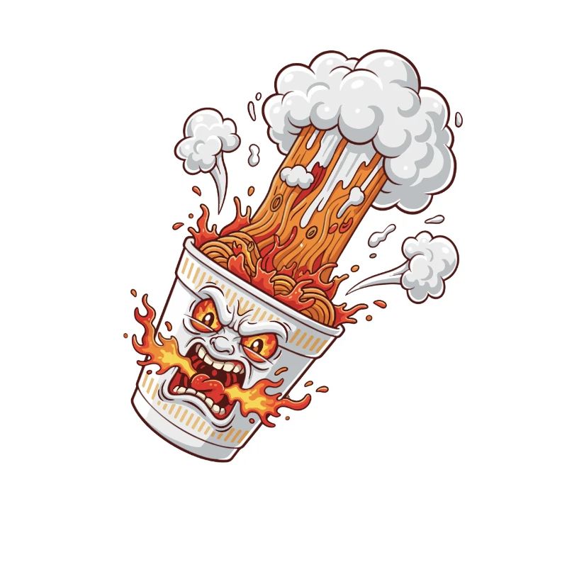 Fire Ramen Mug with Face