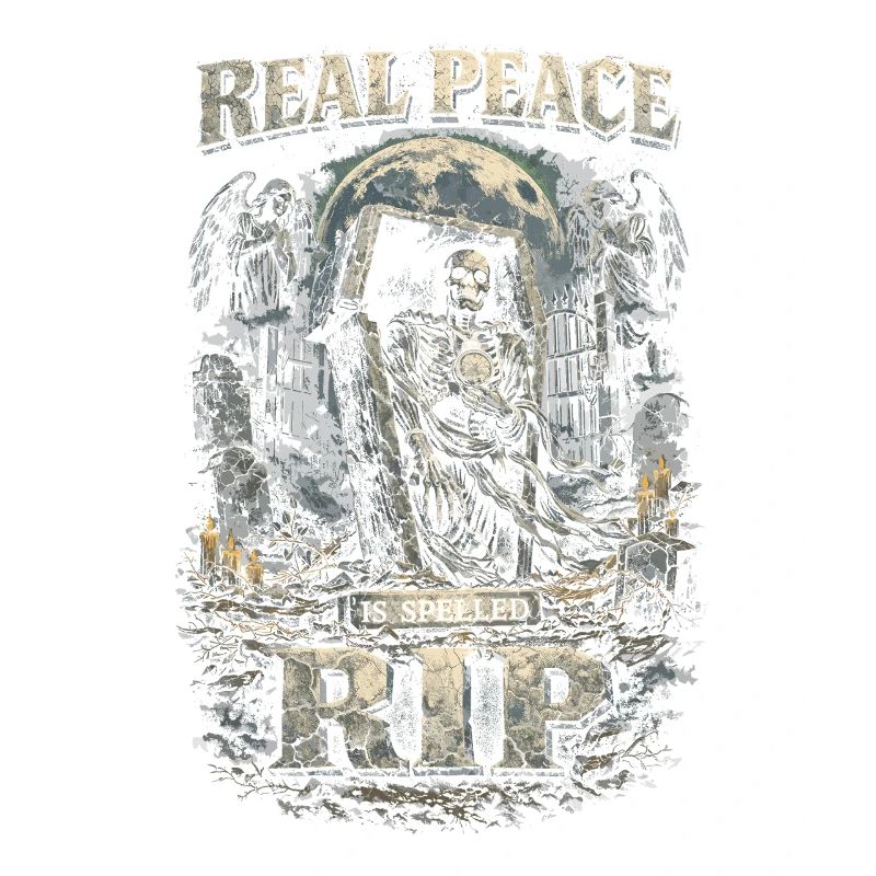 Friedhof Goth Humor Real Peace Is Spelled RIP