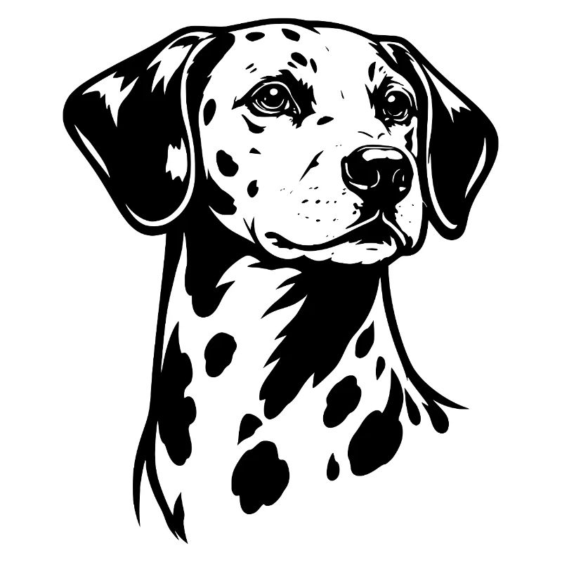 Dalmatian Portrait Black