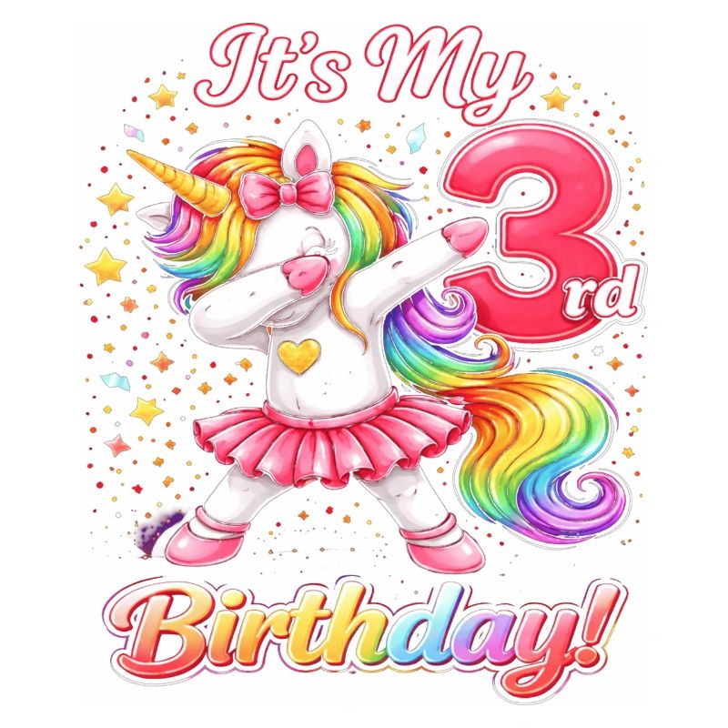 Dritter Geburtstag Einhorn Regenbogen