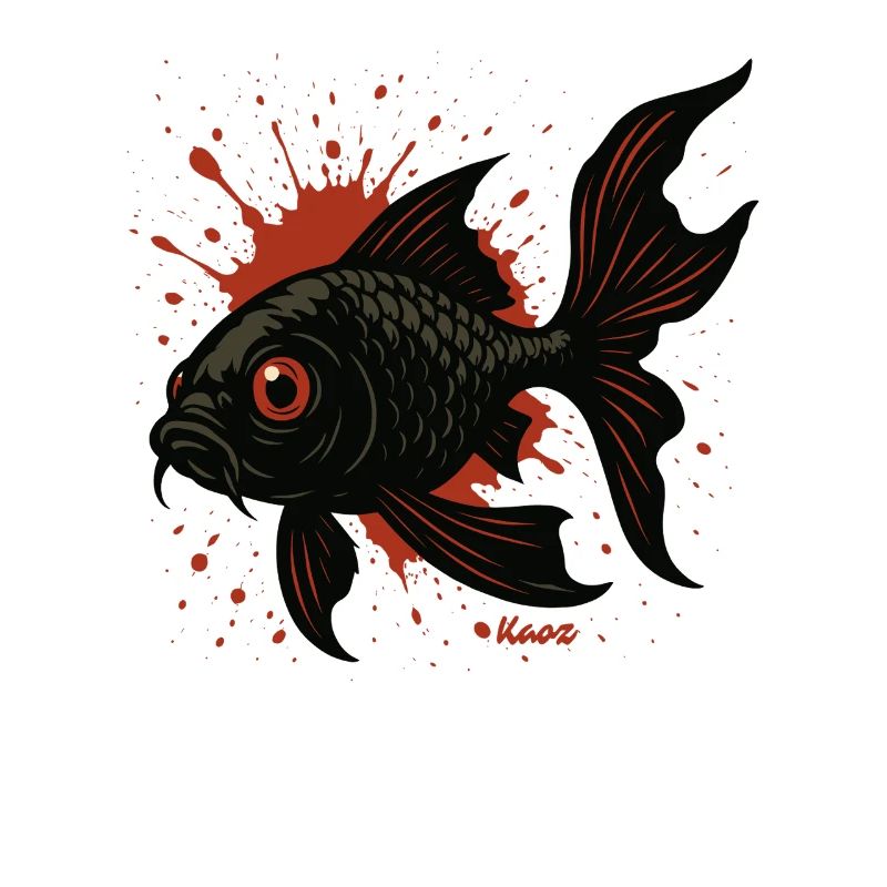 Éclaboussures de carpes koi : Poisson noir