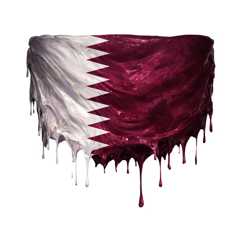 Drapeau du Qatar dans un graffiti tombé