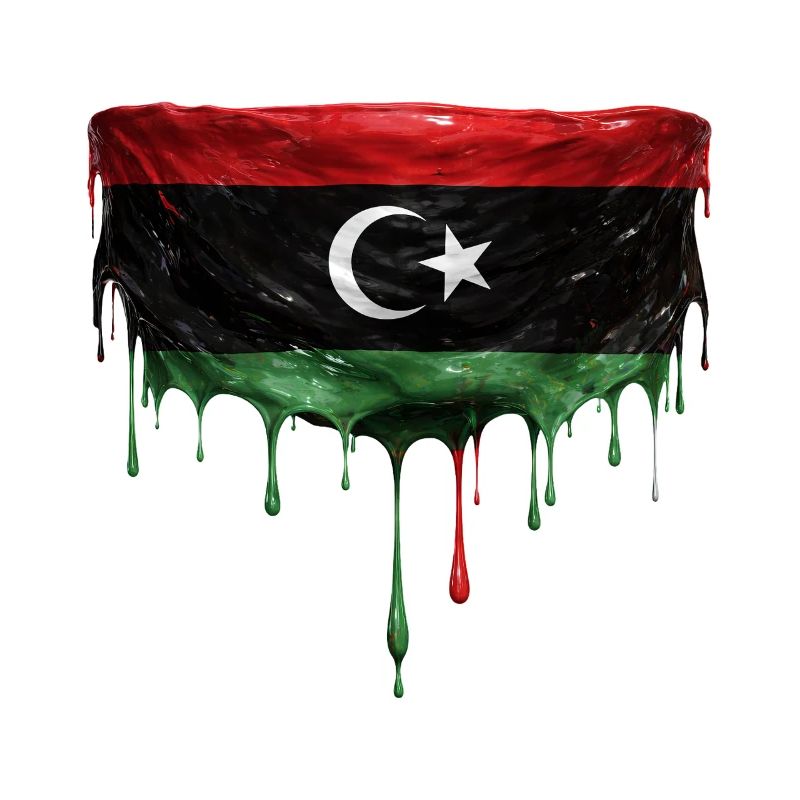 Conception de la chute du drapeau libyen