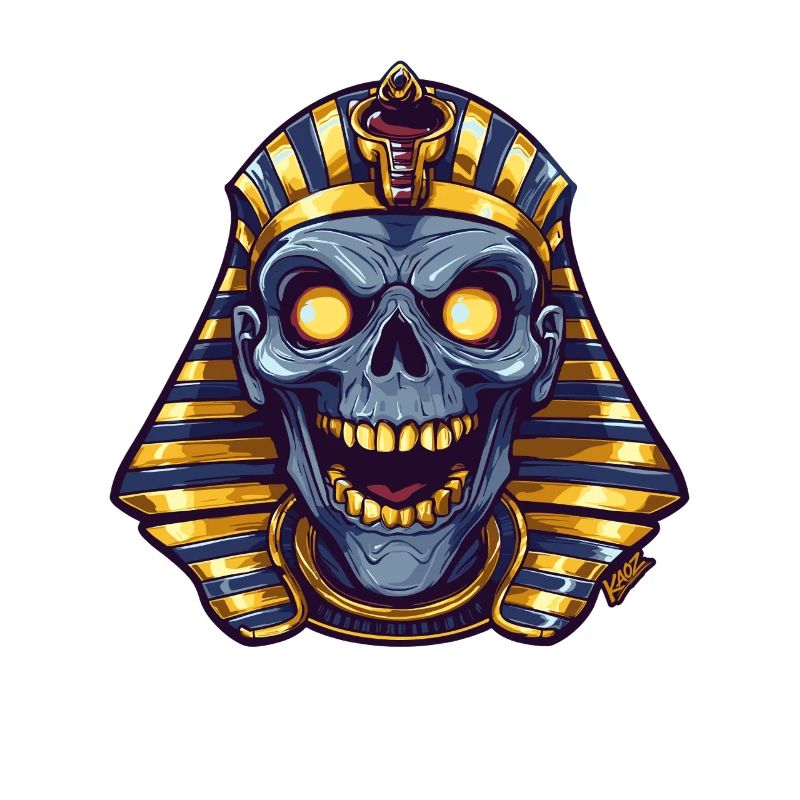 Pharaoh Skull Neon Glow