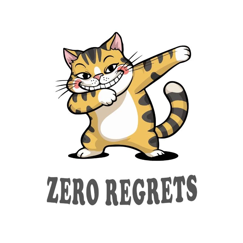 Zero Regrets : design sarcasme de chat drôle