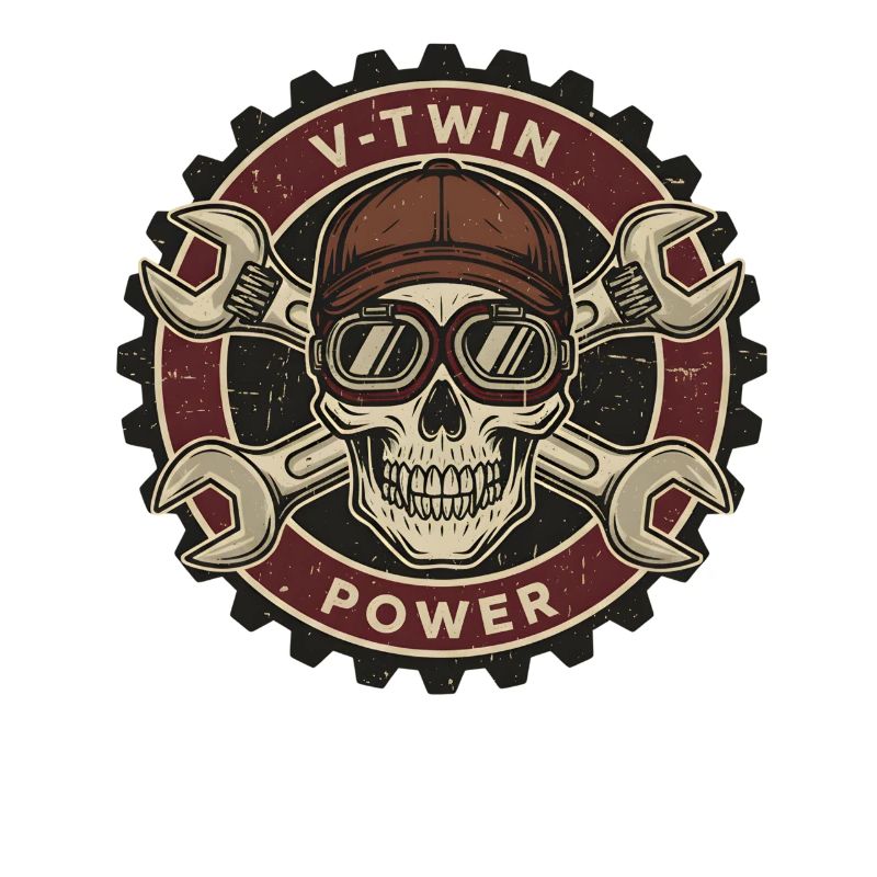 Motorcycle Biker V-Twin Motor Skull Skull Rocker