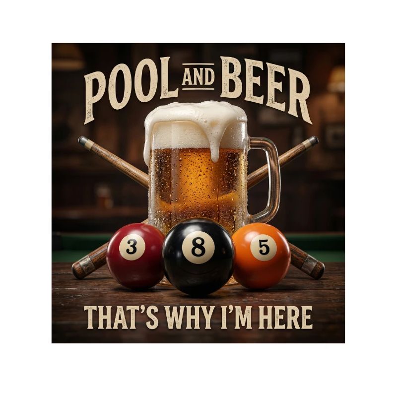 Funny 8-Ball Billiards Beer That's Why I'm Here