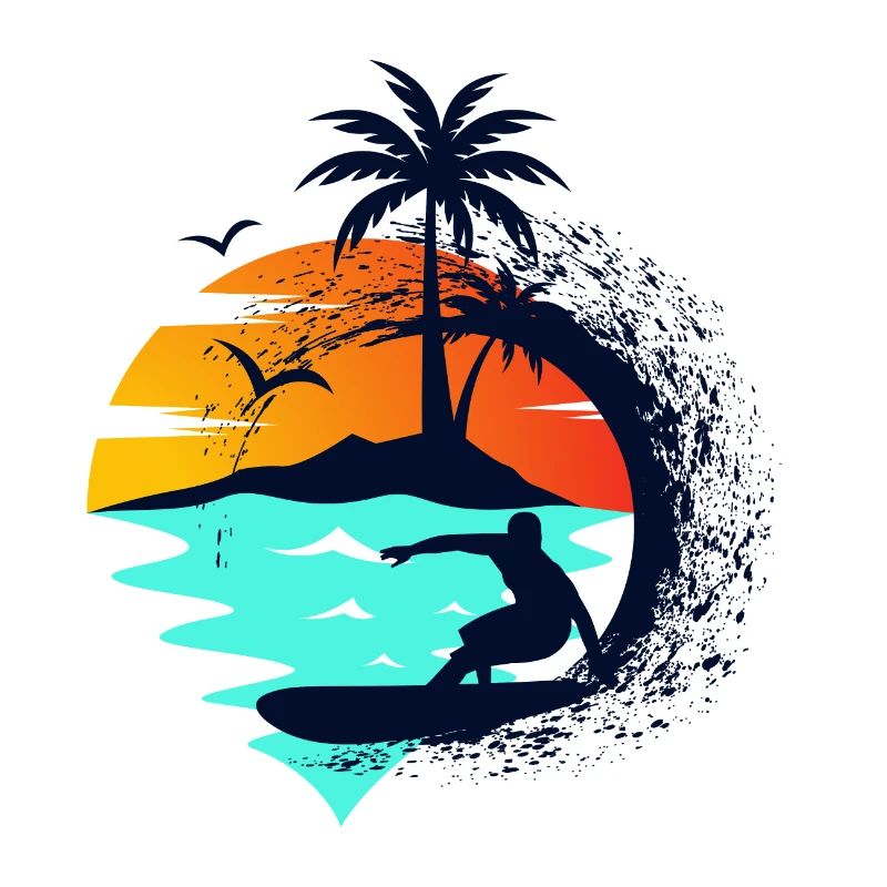 Surfing, Waves, sunset.